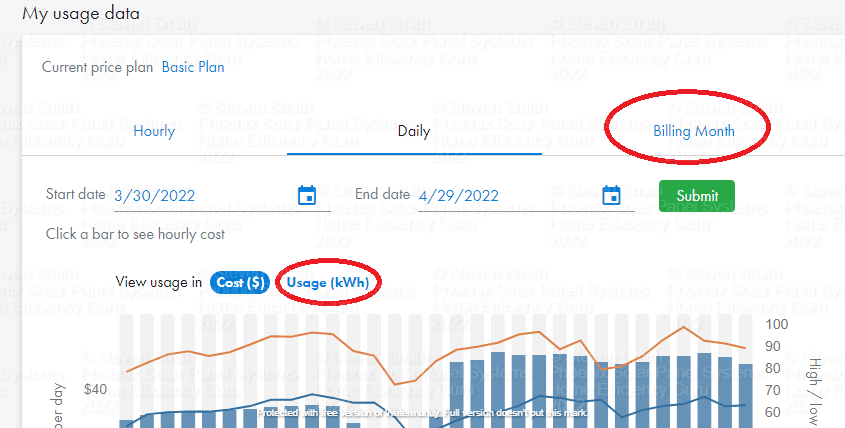 SRP Billing Month Tab