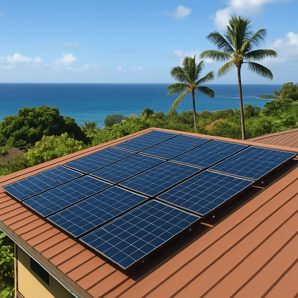 Solar Panels Hawaii Coastline