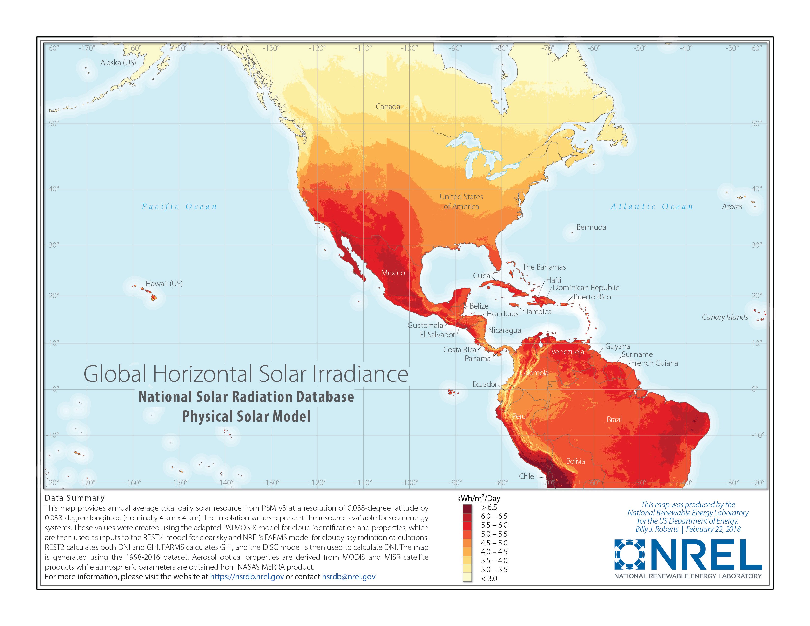 ational Renewable Energy Laboratory’s Global Horizontal Solar Irradiance graphic
