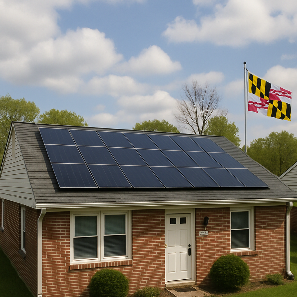 Solar panels on a Maryland rooftop