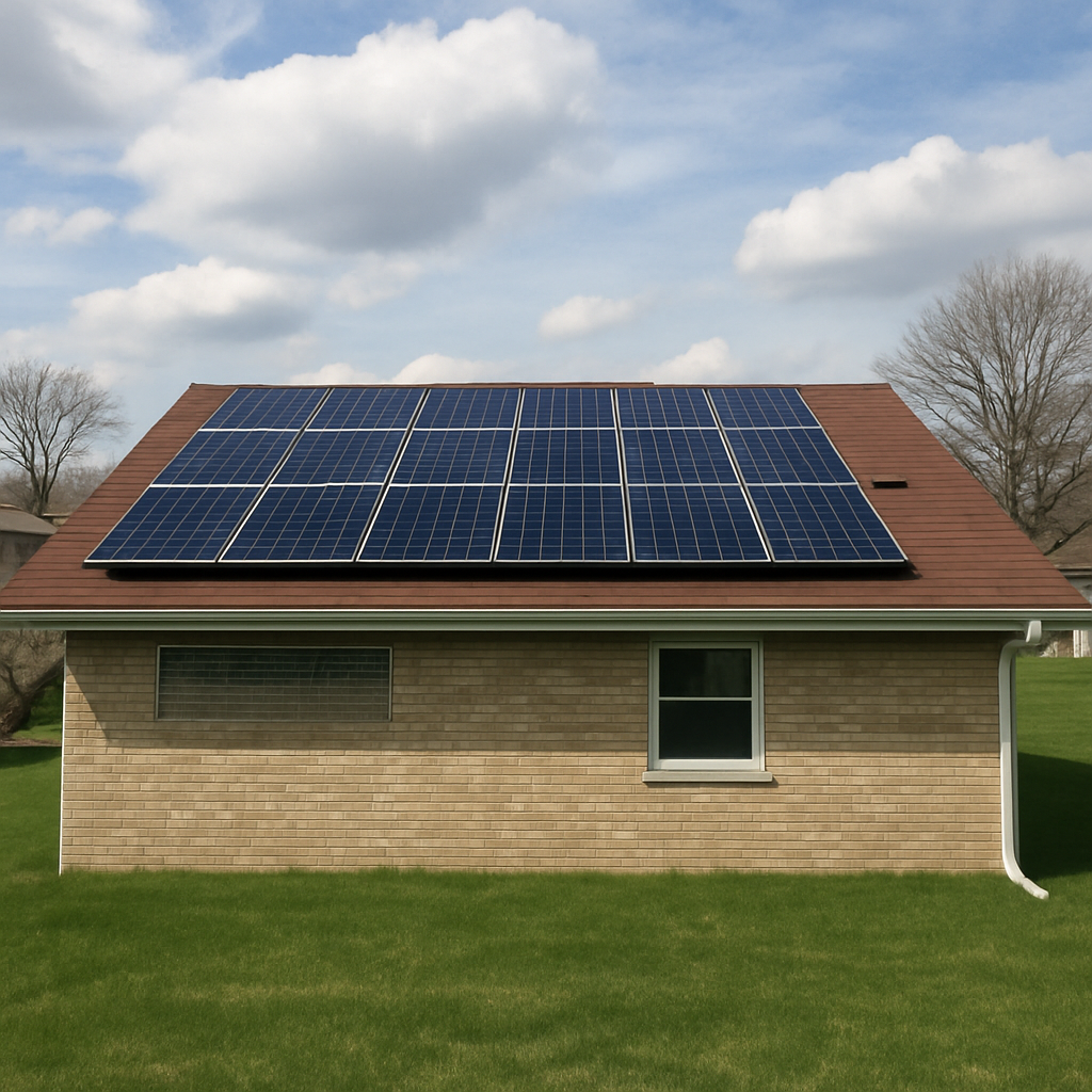 Solar panels on a rooftop in Illinois